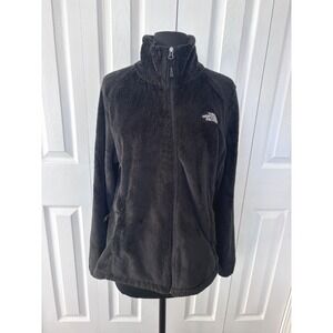 The North Face Fuzzy Fleece Zip‎ Up Jacket Womens M Black Cozy Warm